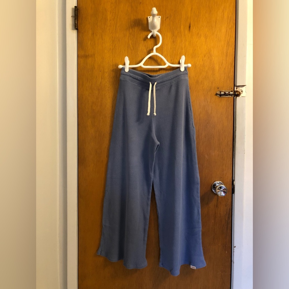 Cotton Wide Leg Lounge Pants - Ocean Breeze - Othersea Canada